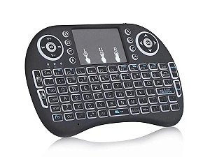 Mini Teclado Keyboard Wireless Usb Touchpad Com Led 3 Cores