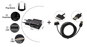 Kit Cabo USB + Carregador Tablet GALAXY Tab P1000