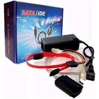 Cabo Adaptador Conversor USB 2.0 para IDE SATA + Fonte 3 em 1, conecte seu dispositivo IDE (Hard Disk/HD, CD-ROM, DVD-RO
