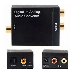 Adaptador Conversor Ótico Toslink E Coaxial Digital Para Rca