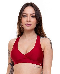 Top Fitness Nadador Feminino ROMA Básico Vermelho Escuro