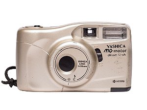 Câmera 35mm - Yashica MG - Motor Direct Flash Champagne (7/10) + Pilha