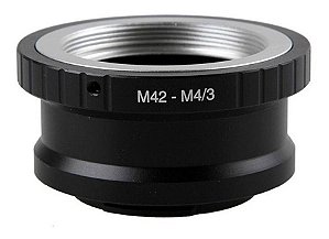 Anel Adaptador M42-m4/3 - Lente rosca M42 e Câmera M43 Jvc Olympus Blackmagic e outras MFT