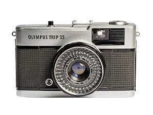 Câmera 35mm - Olympus Trip 35 (9/10) + Alça de Punho Nova + Case + Filme