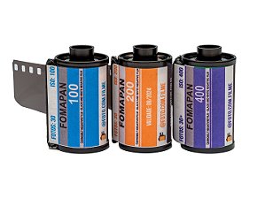 3x Filmes 35mm - Trilogia Fomapan Classic, Creative e Action - Novos - Preto e Branco