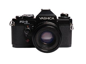 Câmera 35mm - Yashica FX-D + Lente 50mm f1.9 + Bateria + Case + Filme
