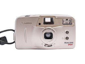 Câmera 35mm - Canon Prima Quick Super (8/10) + 2 Pilhas AA + Bolsa + Filme