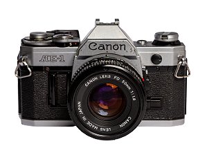 Câmera 35mm - Canon AE-1 (8.5)+ Lente 50mm f1.8 (9.5/10) + Alça Nova + Bateria
