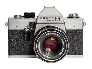 Câmera 35mm - Praktica Super TL2 (9.4/10) + Lente 50mm f/1.8 (9/10) + Alça Nova + Filme + Case