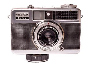 Câmera 35mm - Fujica Drive + Alça de Punho e Pescoço - Condição 9.5/10