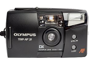 Câmera 35mm - Olympus Trip AF31 QD (9.8/10) Na Caixa (New Old Stock)