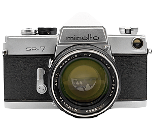 Câmera 35mm - Minolta SR7 + Lente 58mm f/1.4 + Filme + Case