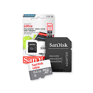 Cartão de Memória SanDisk 64GB Ultra com Adaptador