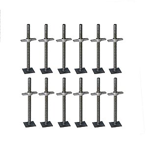 KIT 4 SAPATA AJUSTÁVEL P/ ANDAIME TUBULAR 32 X 15 x15 x 500mm