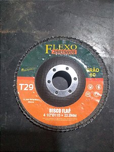 DISCO FLAP DE 4 1/2 115mm GRÃO 60 T29