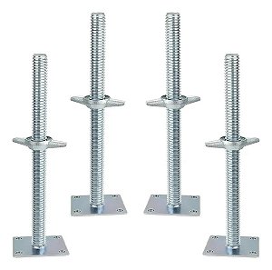 Sapata Ajustável 50cm Andaime Tubular Regulável Galvanizada kit 4 Un