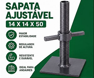 Sapata Ajustável 50cm Andaime Tubular Regulável Galvanizada
