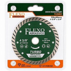 Disco Diamantado Turbo 4.3/8" 110x20mm Flexo 5 e 10 und
