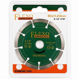 Disco Diamantado Segmentado 4.1/2" 115x22,23mm 5 a 10 und