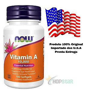 Vitamina A 10.000 iU 100 Softgels Now Foods - Eua