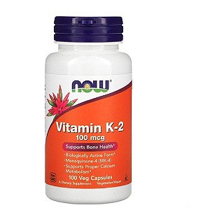 Vitamina K-2 100 mcg Now 100 Cápsulas Original - Eua