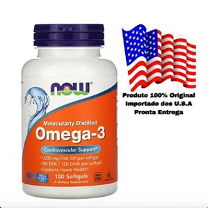 Omega 3 1000mg Now Foods 100cps 180mg Epa 120 Mg Dha - Eua