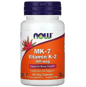 Vitamina K-2 MK-7 100 mcg Now Foods 60 Cápsulas Original Eua