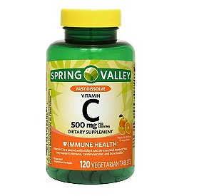 Vitamina C 500mg + Rose Hips Spring Valley 120 Capsulas  Eua