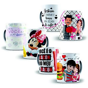 Caneca de Porcelana Branca - Formato 9,6x2,23 - Personalize, crie...