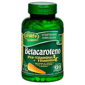 Betacaroteno - Vitaminas A e C - 60 cápsulas