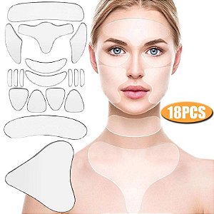 Remoção Rugas  por silicone de Etiqueta, Face Testa pescoço olho adesivo, 16pcs, 18pc