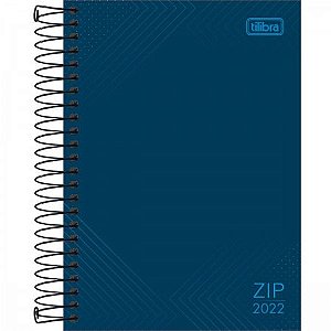 Agenda Espiral Diária 13 x 18,8 cm Zip Azul 2022 Tilibra