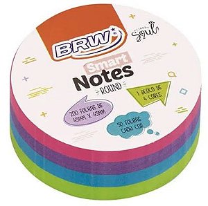 Smart Notes Round 45x45mm 4 Cores 200 Folhas Brw