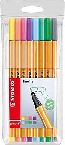 Caneta Stabilo Point 88 Pastel Estojo com 8 Cores