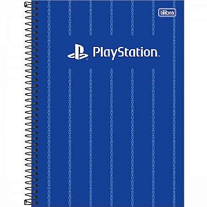 Caderno Playstation Espiral Capa Dura Azul Universitário 1 Matéria 80 Folhas Tilibra
