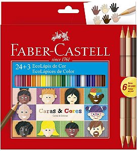Ecolapis de Cor Caras & Cores 24 + 3 Faber-Castell