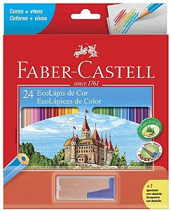 Ecolapis de Cor 24 Cores + 1 Apontador Faber-Castell