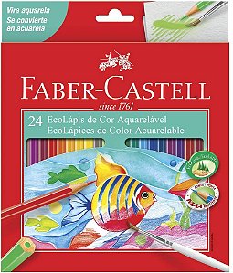 Lápis de Cor EcoLápis Aquarelável 24 Cores Faber-Castell