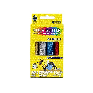 Cola Glitter 4 cores Abelhinhas Acrilex