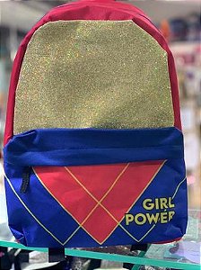 Mochila Girl Power Wonder Woman com Glitter Kit