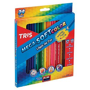 Lápis de Cor Mega Soft Color 37 Cores com Apontador Tris