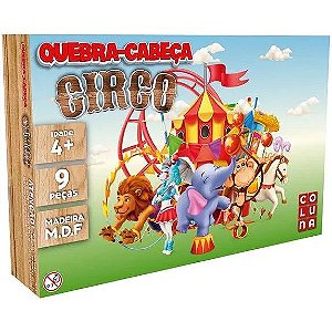 Quebra-Cabeça Madeira Circo 9 Peças Coluna