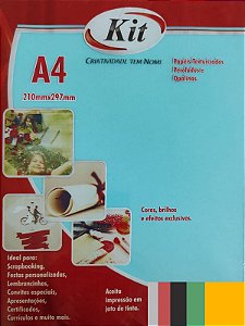 Papel Especial A4 120g  30 Folhas Texturizado Perolado Opalinas Kit