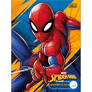 Caderno Quadriculado 1x1 Cm Brochura Capa Dura Spider-Man 40 Folhas Tilibra