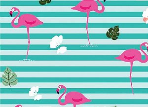 Plástico Auto Adesivo Flamingos (por metro) VMP