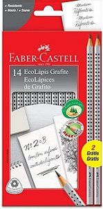 Ecolápis Grafite Grip Ergonômico 14 Lápis Faber-Castell