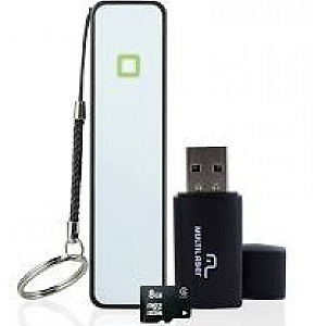 Kit Smartphone Multilaser Power Bank 2600mAh + Leitor de Cartão + Cartão de Memória CL4 8GB - MC200