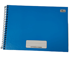 Caderno de Cartografia e Desenho Espiral Capa Dura Azul 80 Folhas