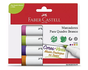 Kit 4 Marcador para quadro branco Faber Castell
