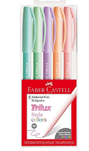 Caneta esferografica Trilux Style Colors 5 Cores Faber-Castell